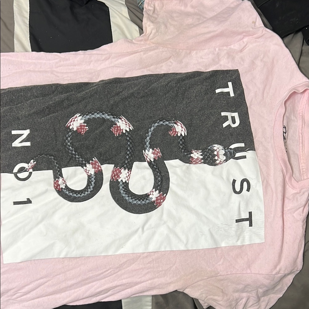Pink Graphic T-Shirt with Snake Design